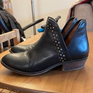 Black Lucky Brand leather studded booties